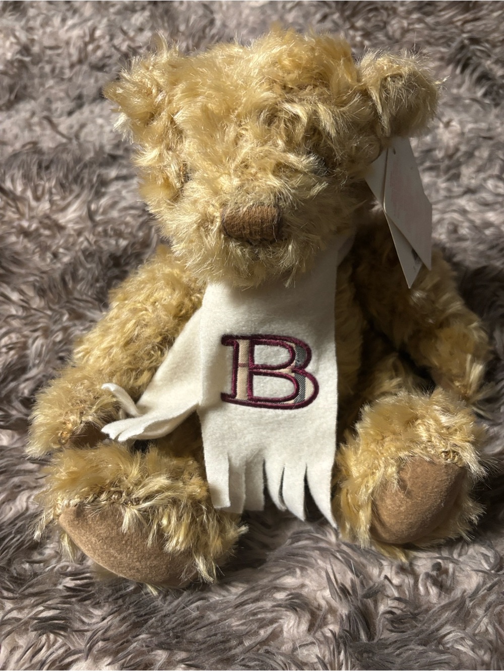 Very Rare Burberry Fragrances Collector Plush Teddy Bear NWT Scarf Logo